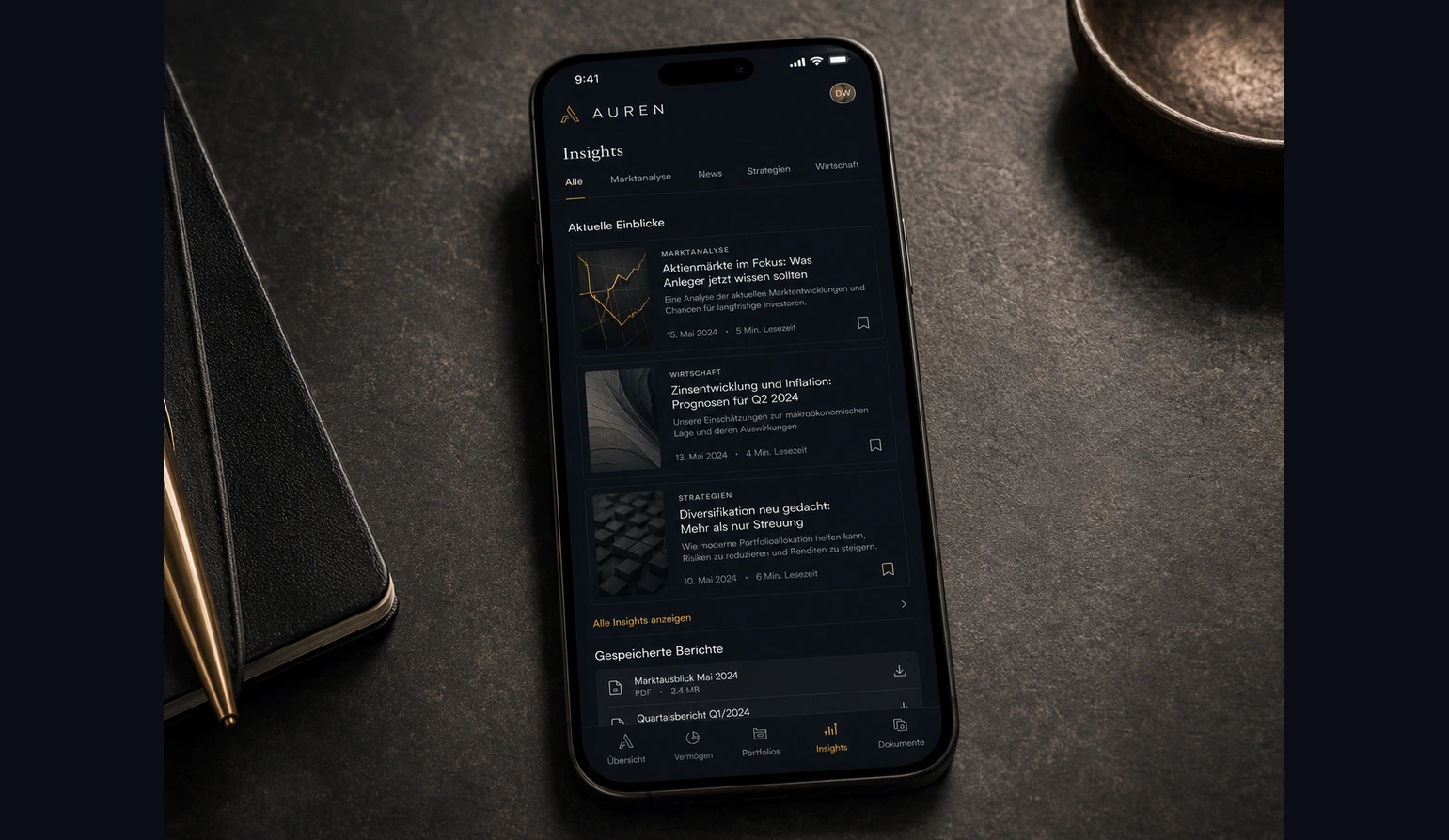 Auren – Insights-Ansicht