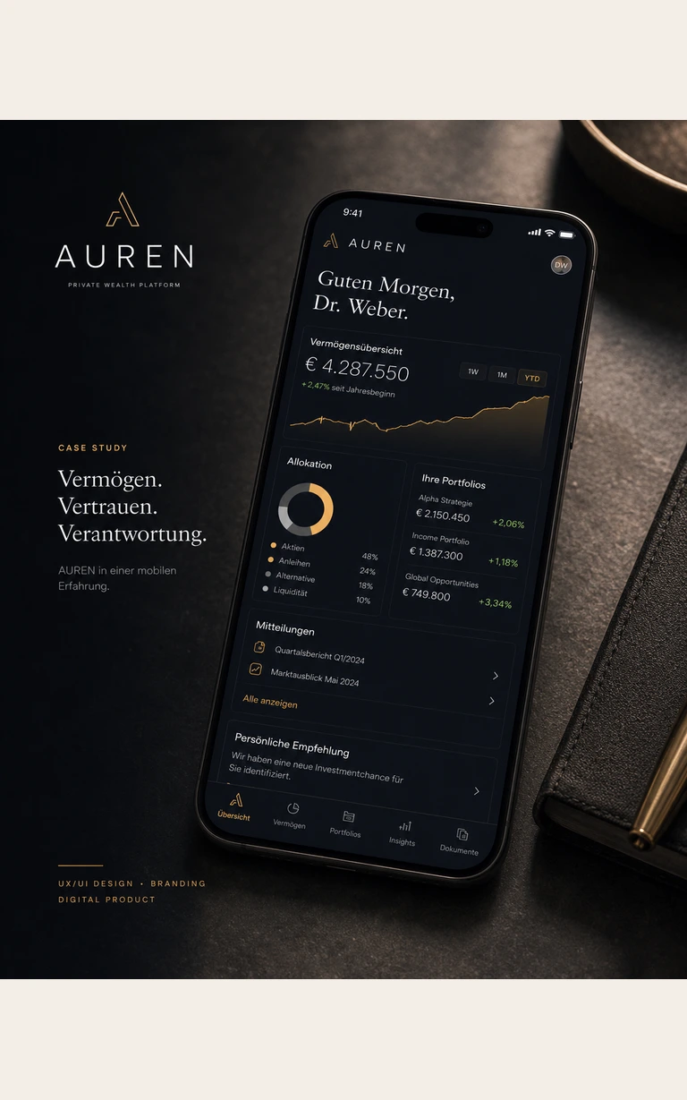 Auren Konzeptstudie auf Desktop und Mobile