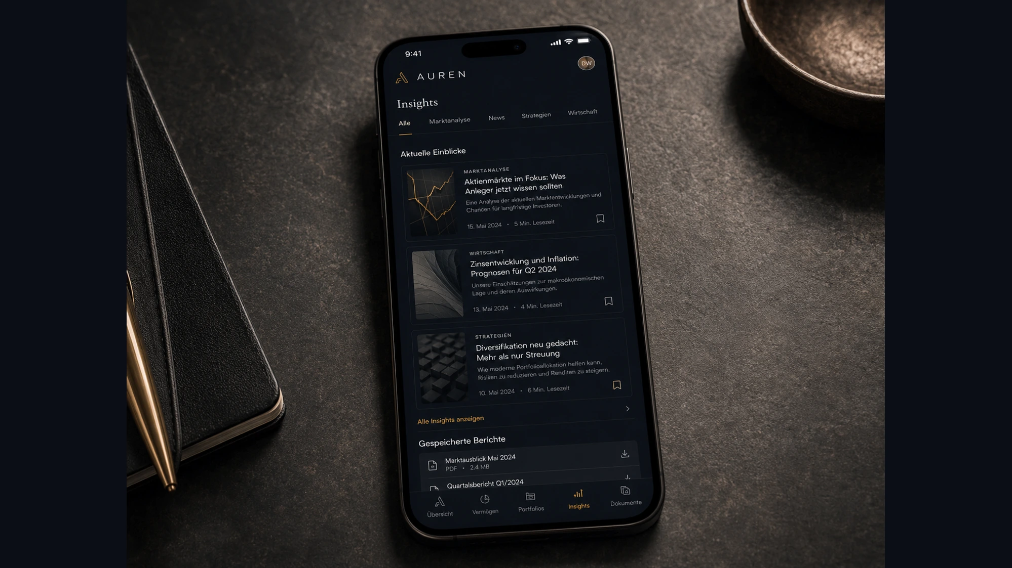 Auren – Insights-Ansicht