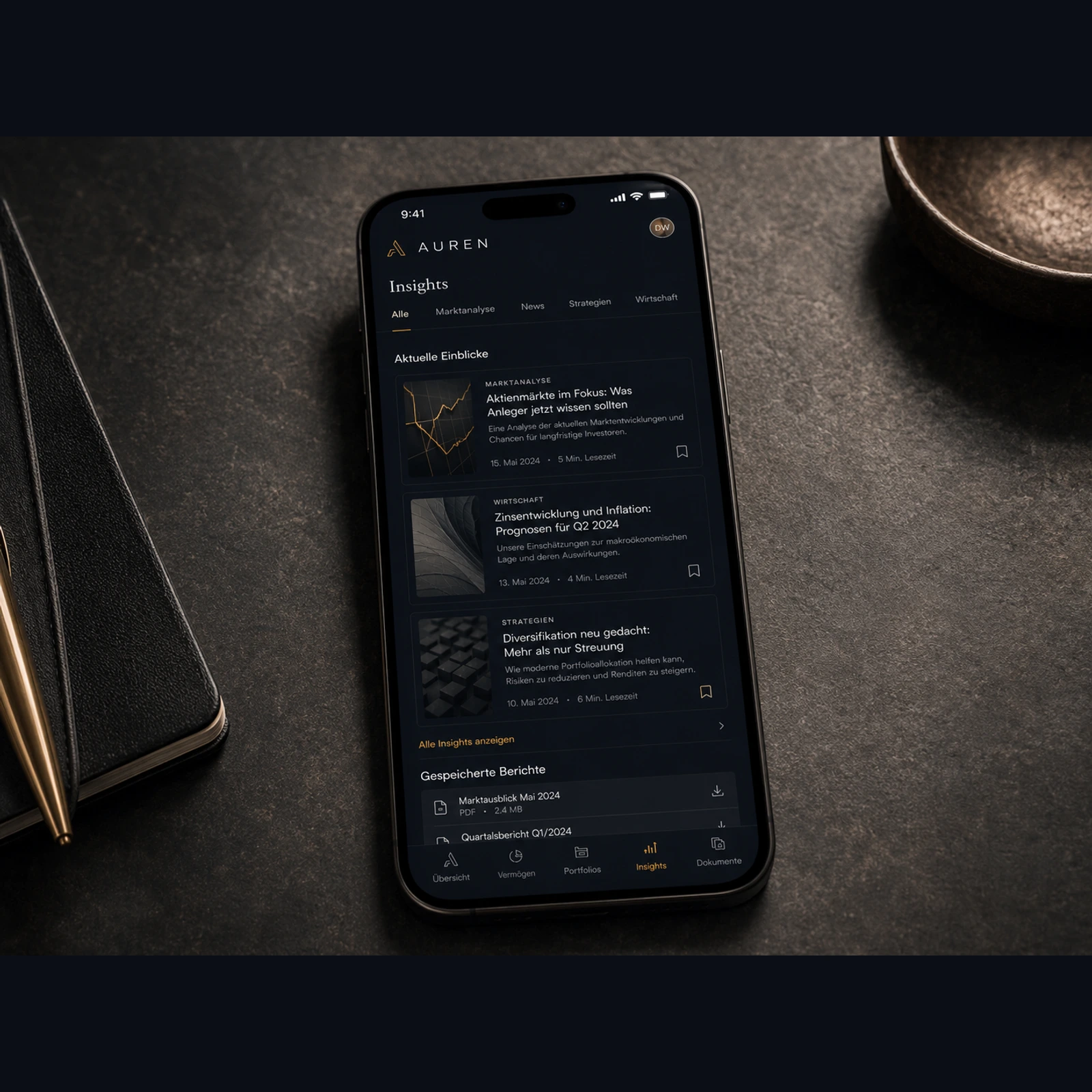 Auren – Insights-Ansicht