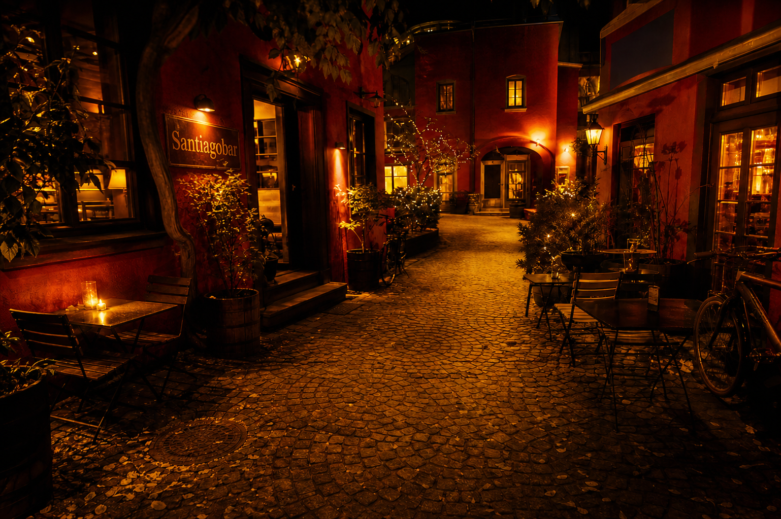 Santiago Eingang bei Nacht
