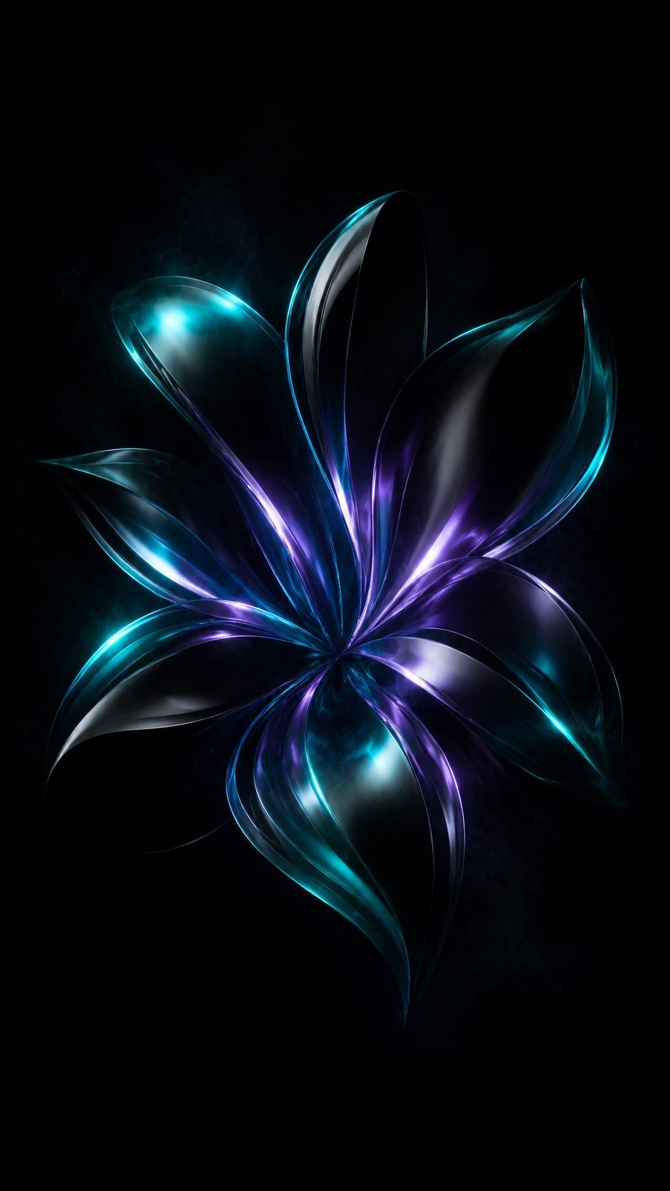 Leuchtende abstrakte Blüte als Visual für immersive digitale Erlebnisse