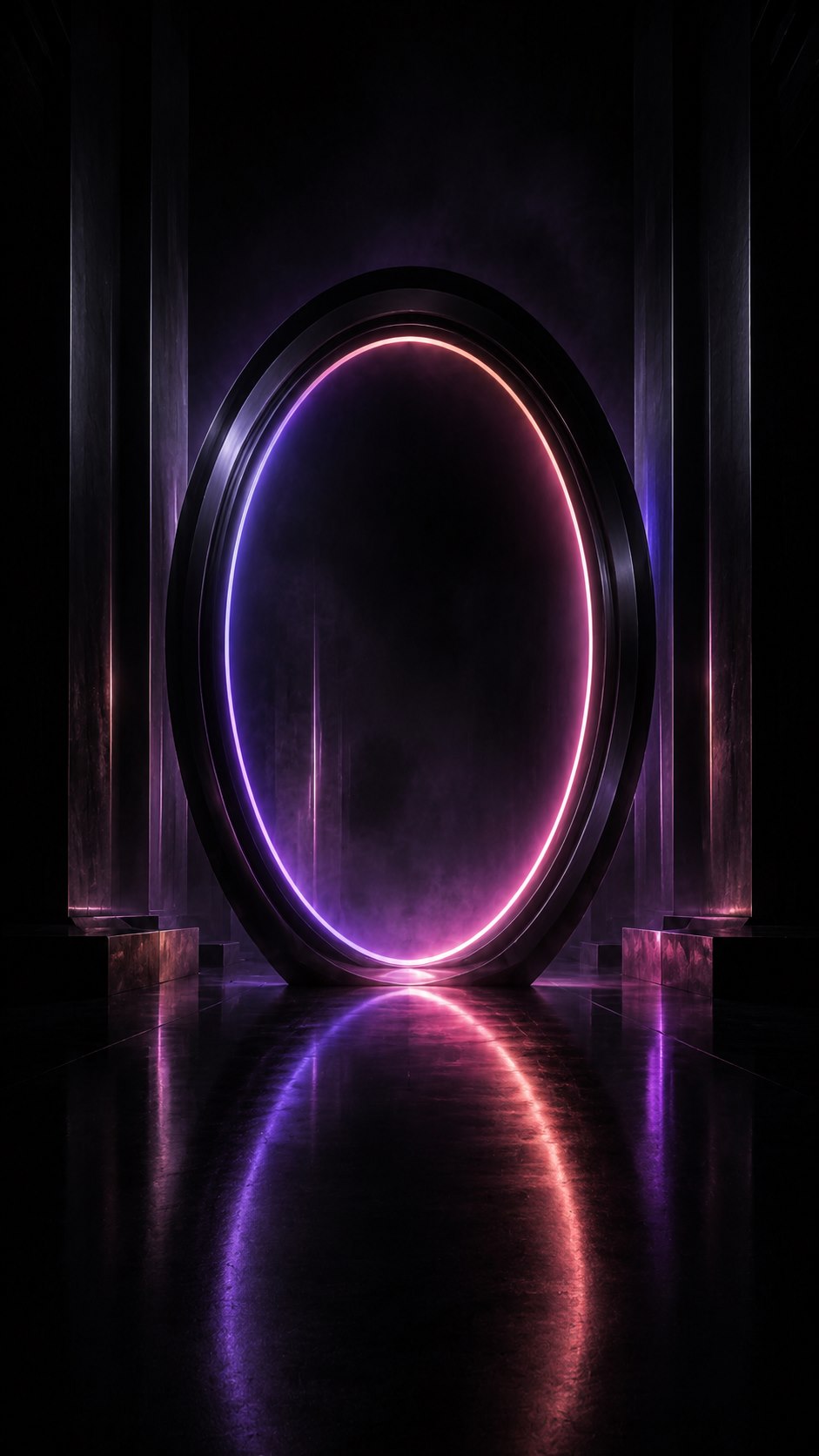 Violettes Lichtportal als Visual für Web3 und On-Chain-Plattformen